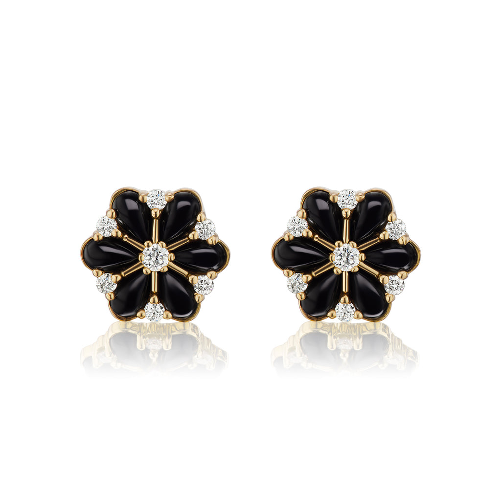 Buy Pipa Bella by Nykaa Fashion Top Earrings Embellished With Black  Crystals Online